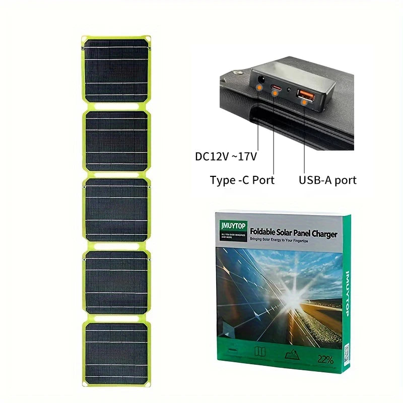 2000W portable solar charger 5V 12V flexible Solar panel plate battery USB A C DC 21W/30W/60W/80W power bank For camping