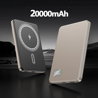 Magnetic Power Bank 50000mAh Ultra 3C Certification Ultra-Thin Wireless Fast Charging Portable Battery Display PD22.5W Universal