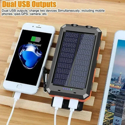 200000mAh Solar Power Bank  Fast Charging Portable Large Capacity Charger Compatible For IOS Android USB-A and USB-C