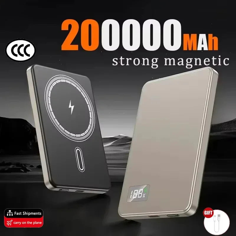 ViVO 500000mAh Power Bank Portable Ultra-thin CCC Certified MagSafe Magnetic Wireless Super Fast Charging Electronic Display