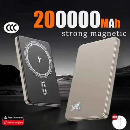 ViVO 500000mAh Power Bank Portable Ultra-thin CCC Certified MagSafe Magnetic Wireless Super Fast Charging Electronic Display