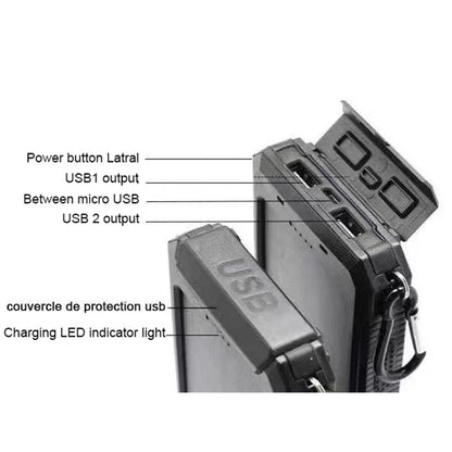 Solar Power Bank 80000mAh Portable Charging Powerbank External Battery Charger Strong Light LDE Light for All Smartphones