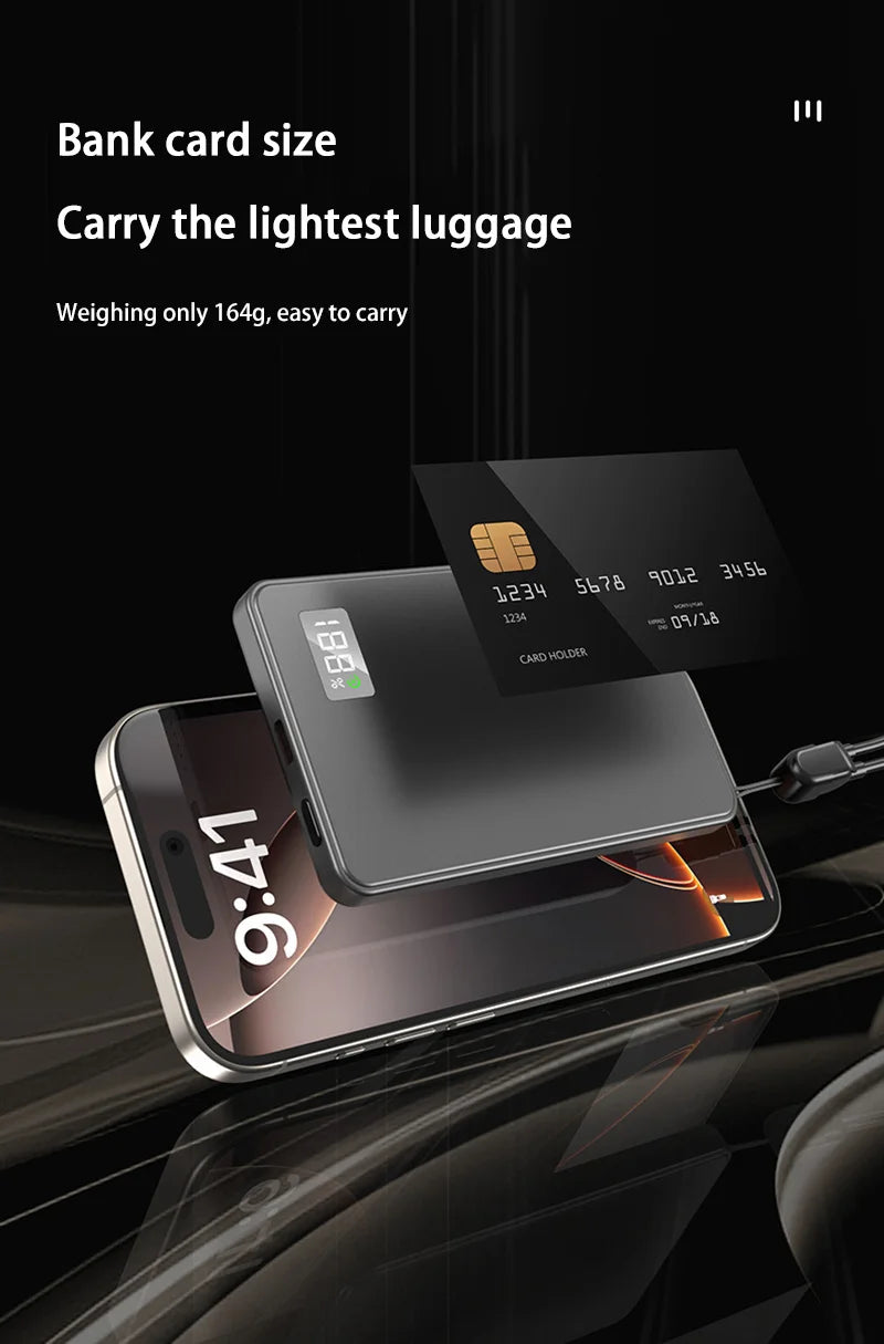 Magnetic Power Bank 50000mAh Ultra 3C Certification Ultra-Thin Wireless Fast Charging Portable Battery Display PD22.5W Universal