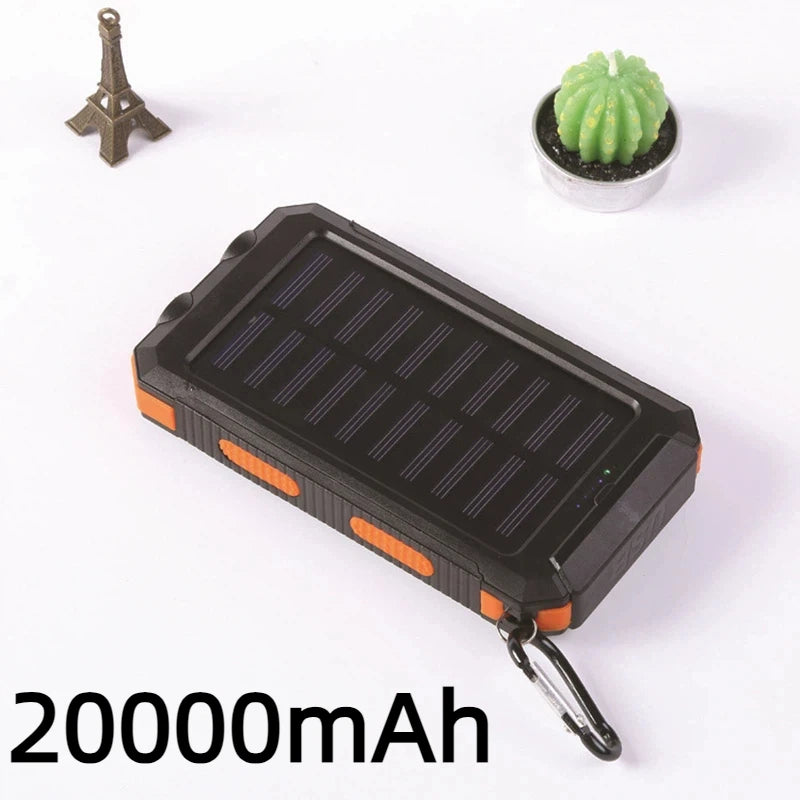 Solar Power Bank 80000mAh Portable Charging Powerbank External Battery Charger Strong Light LDE Light for All Smartphones