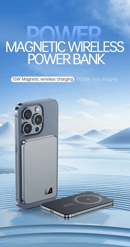 ViVO 500000mAh Power Bank Portable Ultra-thin CCC Certified MagSafe Magnetic Wireless Super Fast Charging Electronic Display