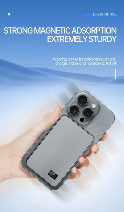 ViVO 500000mAh Power Bank Portable Ultra-thin CCC Certified MagSafe Magnetic Wireless Super Fast Charging Electronic Display