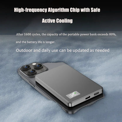 ViVO 500000mAh Power Bank Portable Ultra-thin CCC Certified MagSafe Magnetic Wireless Super Fast Charging Electronic Display