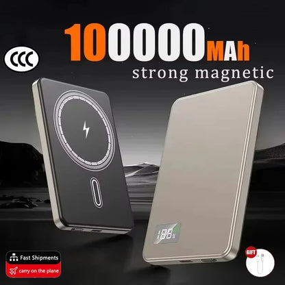ViVO 500000mAh Power Bank Portable Ultra-thin CCC Certified MagSafe Magnetic Wireless Super Fast Charging Electronic Display