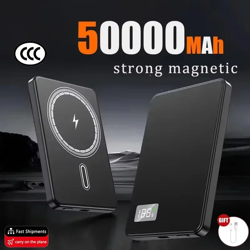 ViVO 500000mAh Power Bank Portable Ultra-thin CCC Certified MagSafe Magnetic Wireless Super Fast Charging Electronic Display