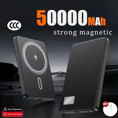 ViVO 500000mAh Power Bank Portable Ultra-thin CCC Certified MagSafe Magnetic Wireless Super Fast Charging Electronic Display