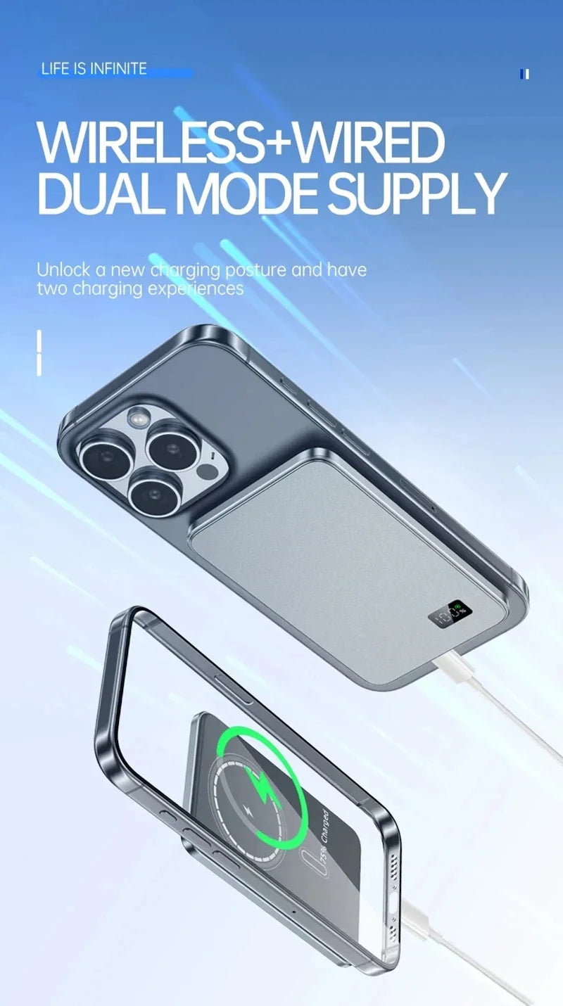 ViVO 500000mAh Power Bank Portable Ultra-thin CCC Certified MagSafe Magnetic Wireless Super Fast Charging Electronic Display