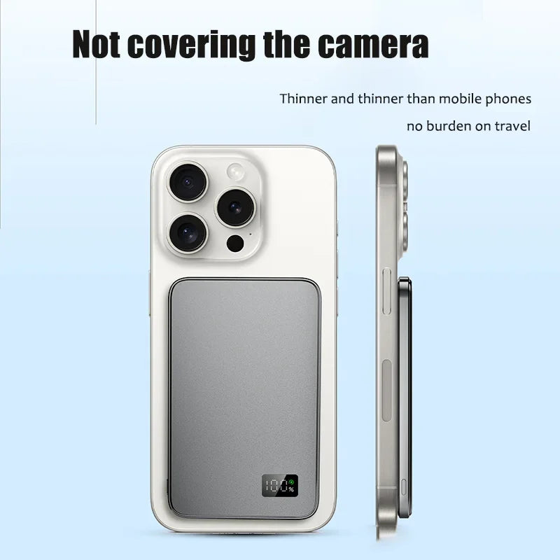 ViVO 500000mAh Power Bank Portable Ultra-thin CCC Certified MagSafe Magnetic Wireless Super Fast Charging Electronic Display