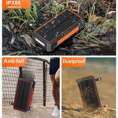 Portable Hand Crank Solar Power Bank With Light 20000mAh Large Capacity Fast Charging Mobile Power Supply Charger Station
