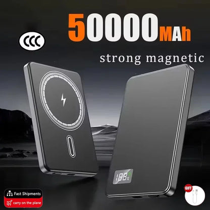 ViVO 500000mAh Power Bank Portable Ultra-thin CCC Certified MagSafe Magnetic Wireless Super Fast Charging Electronic Display