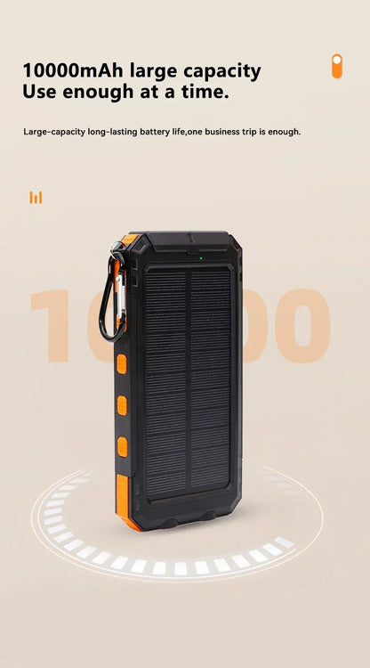 200000mAh Solar Power Bank  Fast Charging Portable Large Capacity Charger Compatible For IOS Android USB-A and USB-C