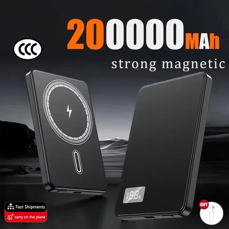 ViVO 500000mAh Power Bank Portable Ultra-thin CCC Certified MagSafe Magnetic Wireless Super Fast Charging Electronic Display