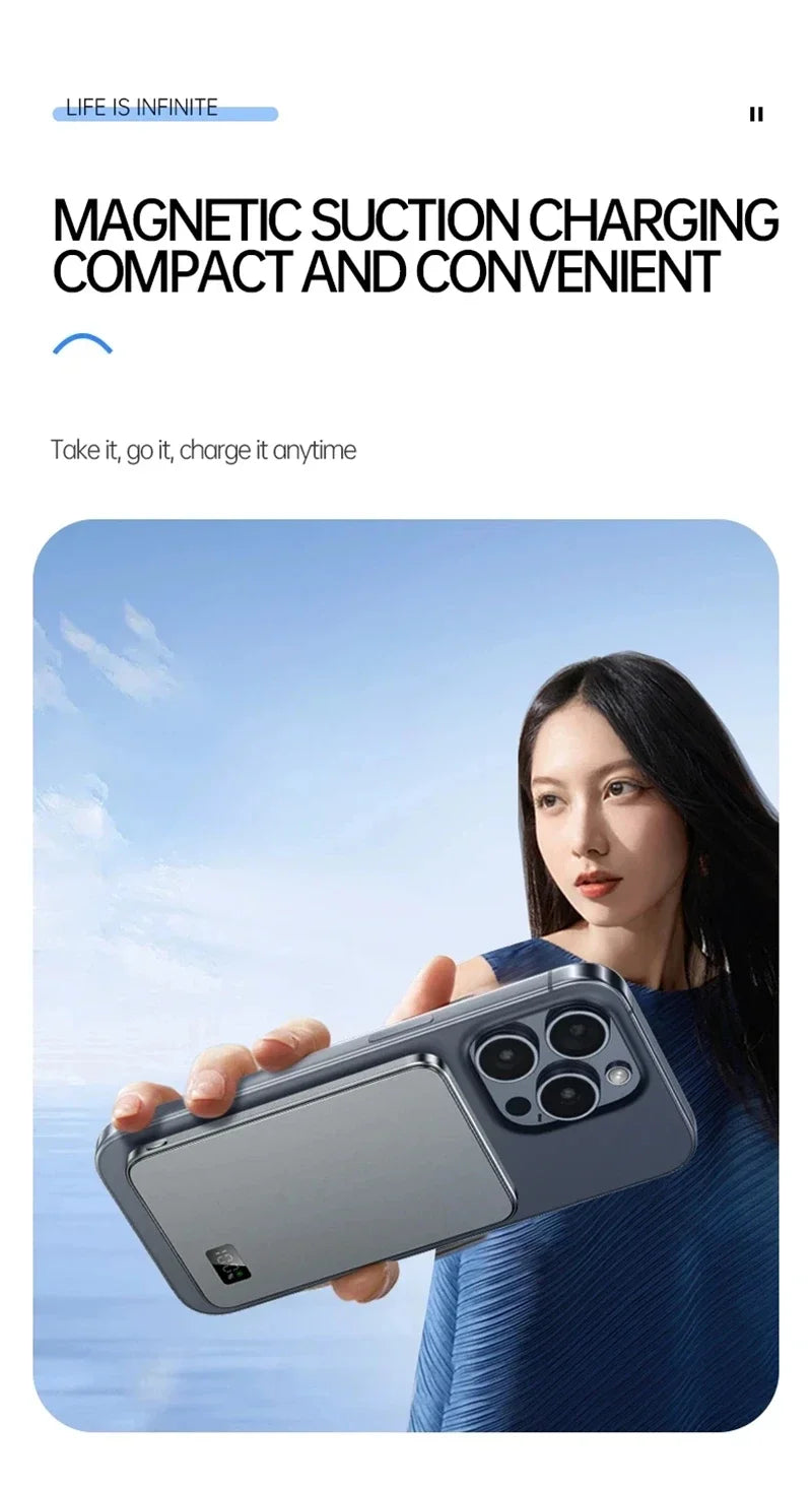 ViVO 500000mAh Power Bank Portable Ultra-thin CCC Certified MagSafe Magnetic Wireless Super Fast Charging Electronic Display