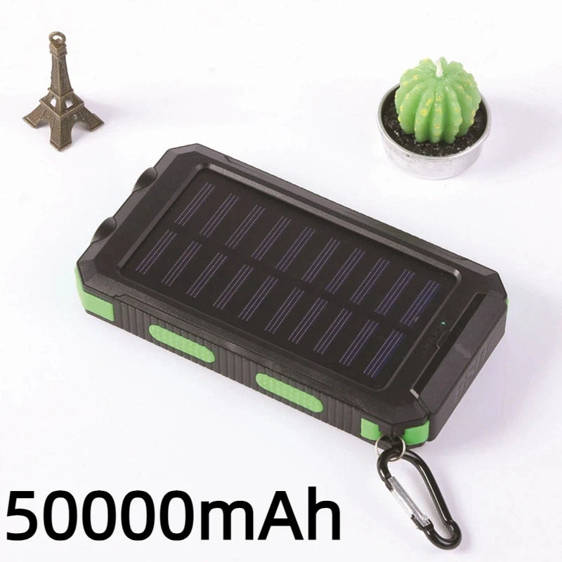 Solar Power Bank 80000mAh Portable Charging Powerbank External Battery Charger Strong Light LDE Light for All Smartphones