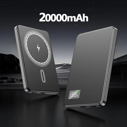 Magnetic Power Bank 50000mAh Ultra 3C Certification Ultra-Thin Wireless Fast Charging Portable Battery Display PD22.5W Universal