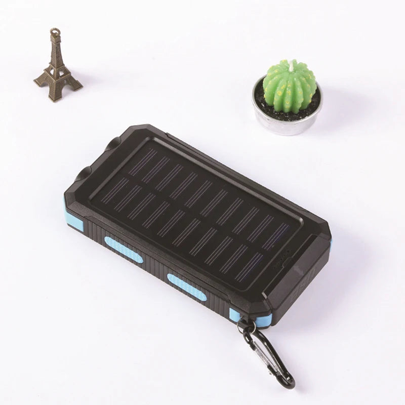 20000mah Waterproof Solar Powerbank Portable Large Capacity Charger Solar Fast Charging Waterproof With Compass For Ios Android