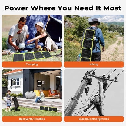 2000W portable solar charger 5V 12V flexible Solar panel plate battery USB A C DC  21W/30W/60W/80W power bank For camping