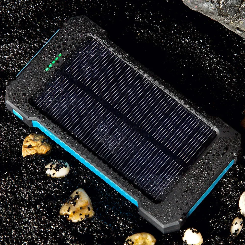 20000mah Portable Solar Power Bank Waterproof External Battery Backup Powerbank 20000 mah Phone Battery Charger LED Pover Bank