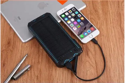 Solar Power Bank with Cigarette Lighter and Waterproof Design