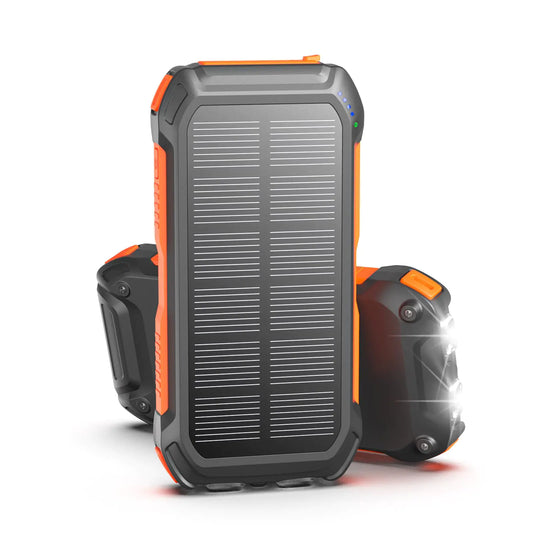 Bilivein Solar Power Bank 26800mAh Solar Charger 15W Fast Charging USB C Solar Phone Charger 3 Outpout Solar Battery Bank for iPhone External Battery Pack with Flashlight for Outdoor