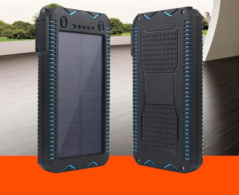 Solar Power Bank with Cigarette Lighter and Waterproof Design
