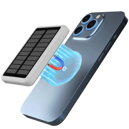 RAbrand Magnetic Charger Portable Charger Power Bank Phone Solar Charger Solar Power Bank for iPhone Power Bank Fast Charging Portable Power Bank Portable Phone Charger iPhone Wireless Charger
