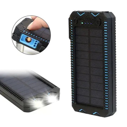 Solar Power Bank with Cigarette Lighter and Waterproof Design