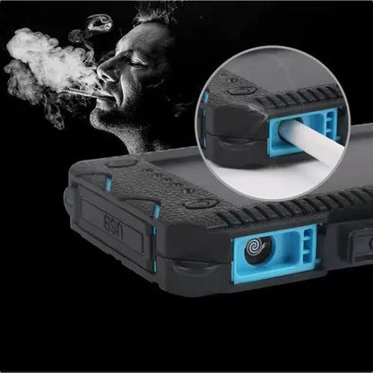 Solar Power Bank with Cigarette Lighter and Waterproof Design